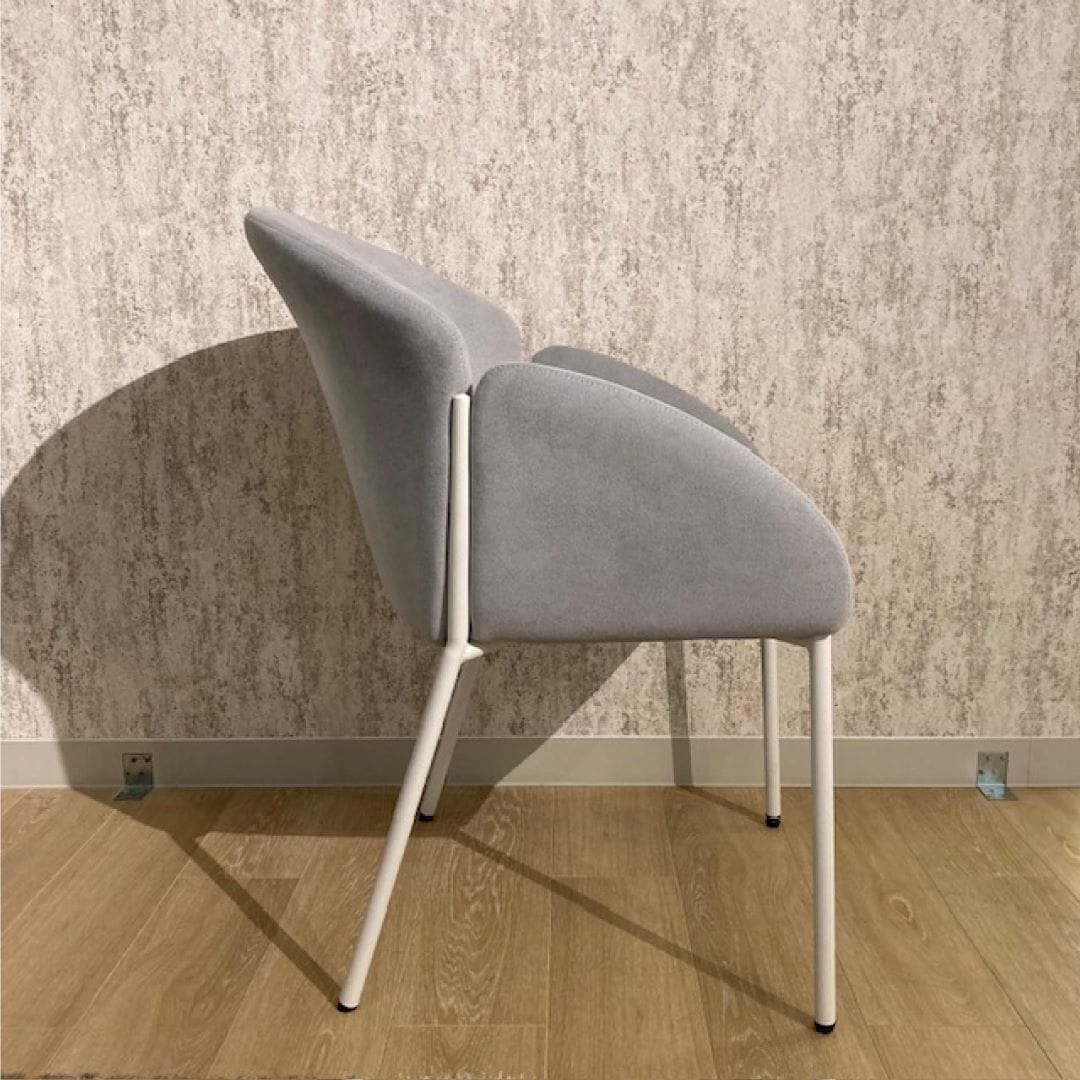 ダイニングチェア F513 ダークグレー・ライトグレーファブリック 金属