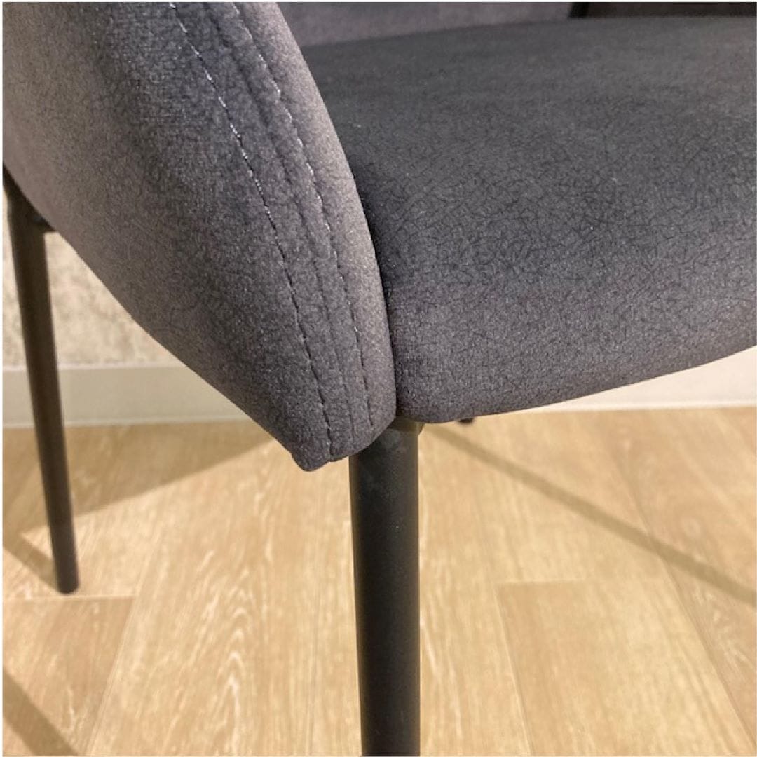 ダイニングチェア F513 ダークグレー・ライトグレーファブリック 金属