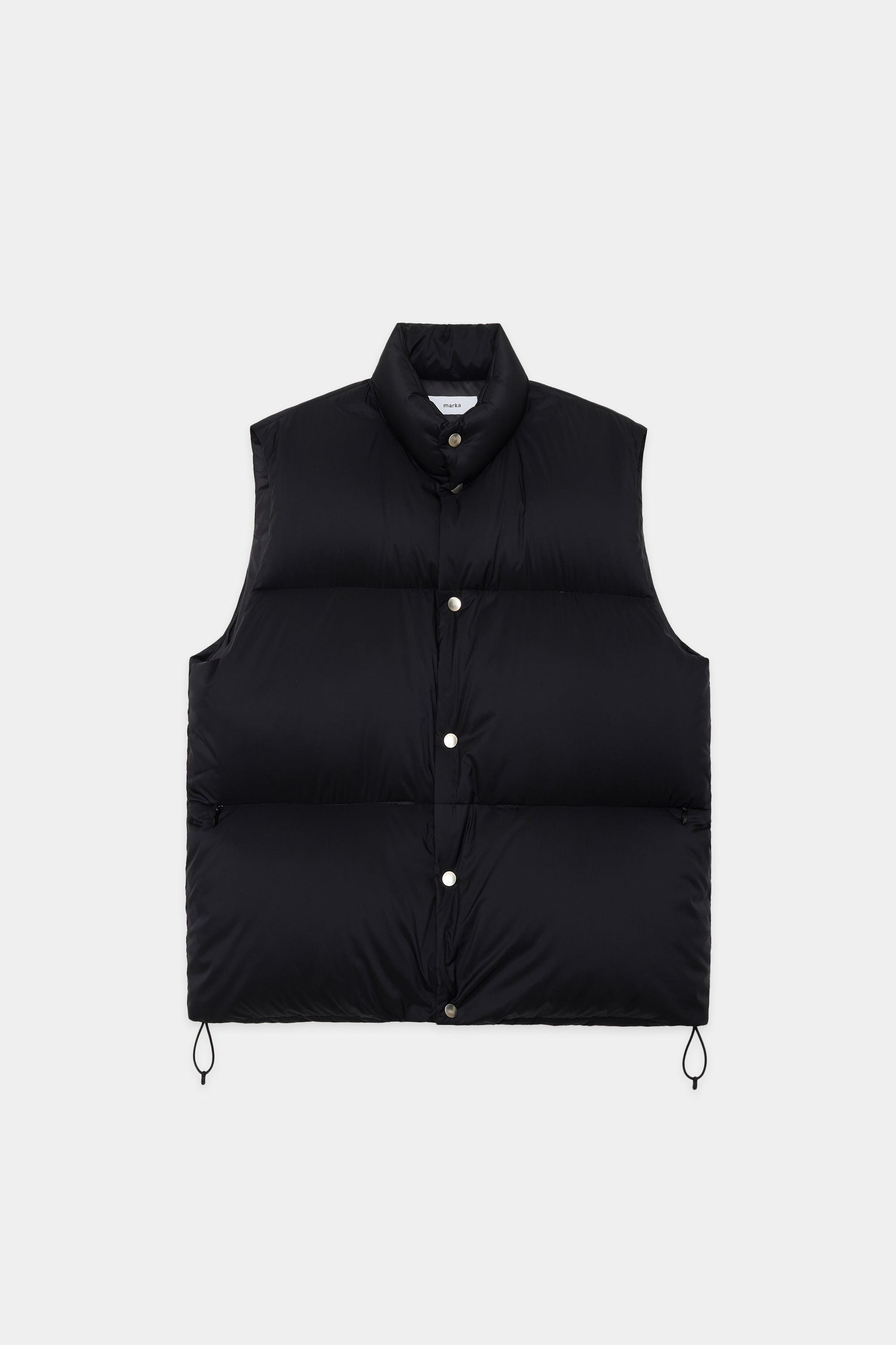 リサイクルナイロンミニリップ / ダウンベスト, Black – MARKAWARE