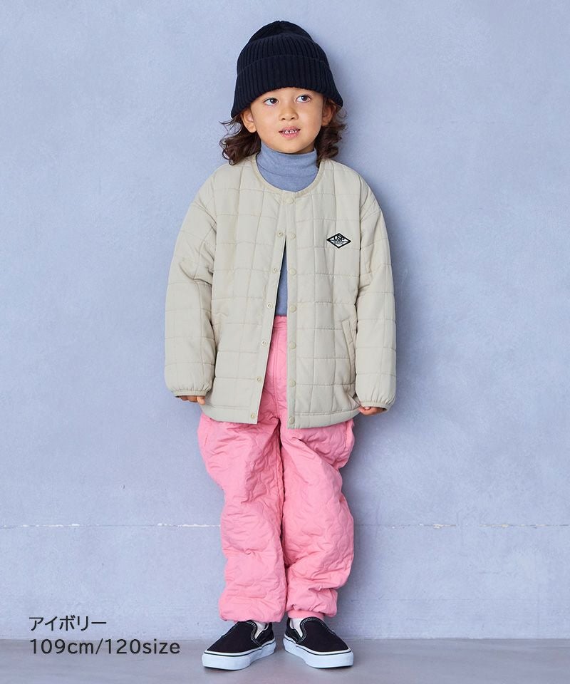 マシンウォッシャブル】スクエアキルトノーカラージャケット