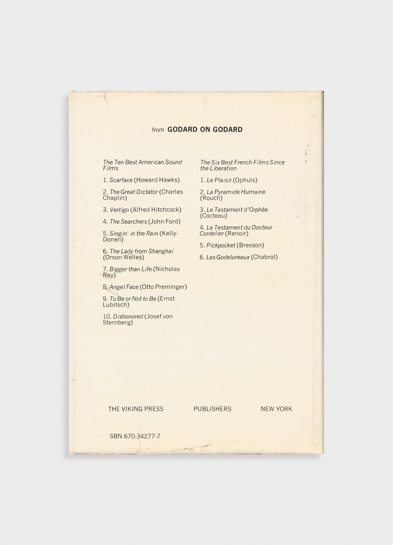 Godard on Godard – Mast Books