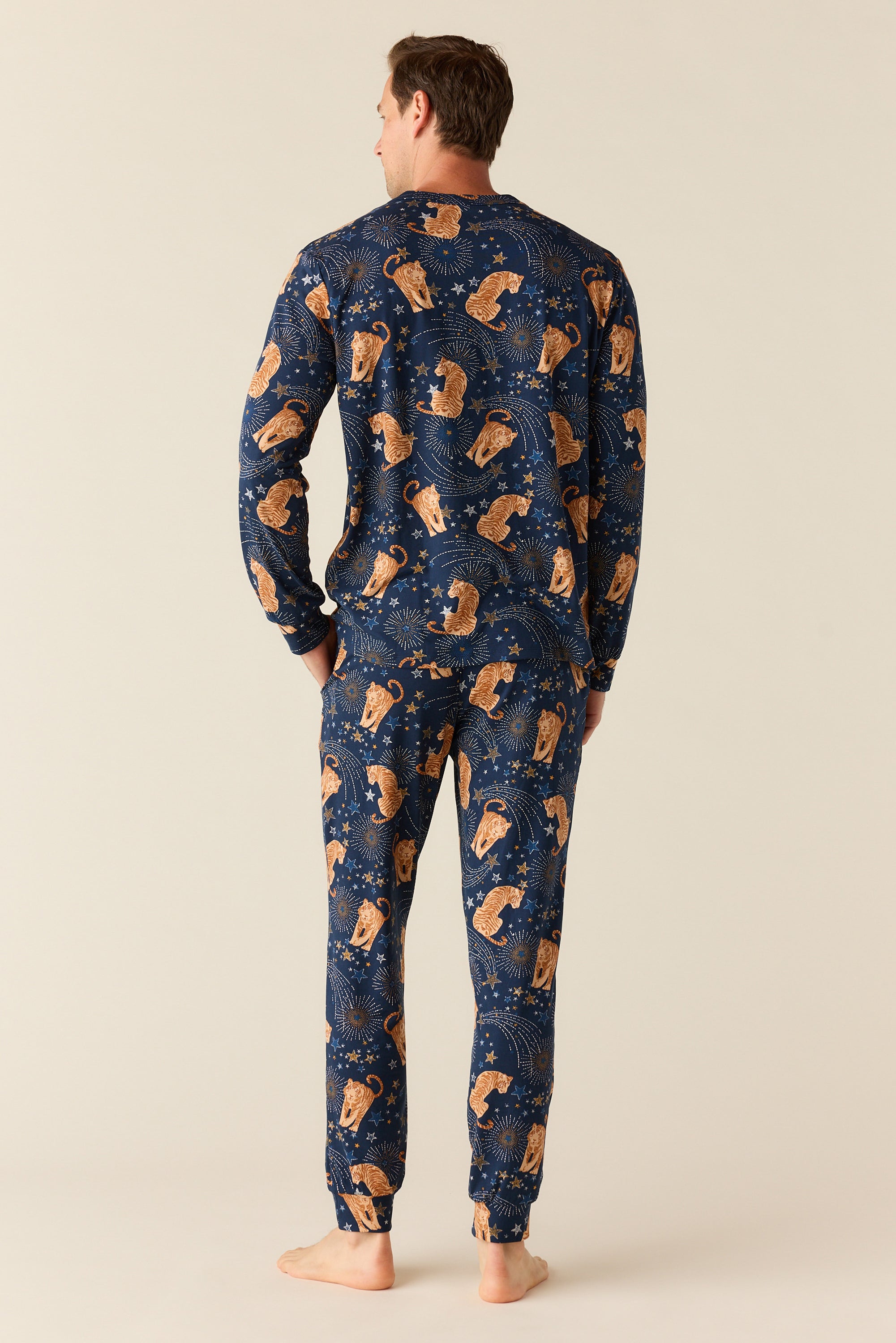 Adam Cloud Jersey Henley Set in Cosmic Jungle – MASONgrey