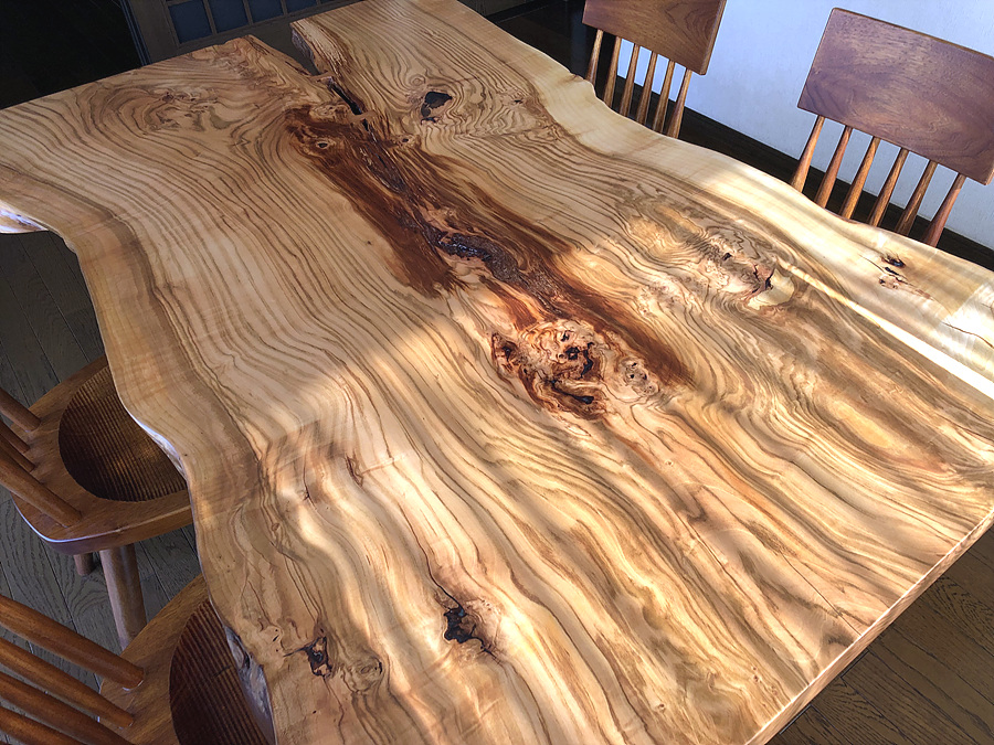 一枚板 朱里桜（しゅりざくら）材 ダイニングテーブル | 口コミ | 一枚