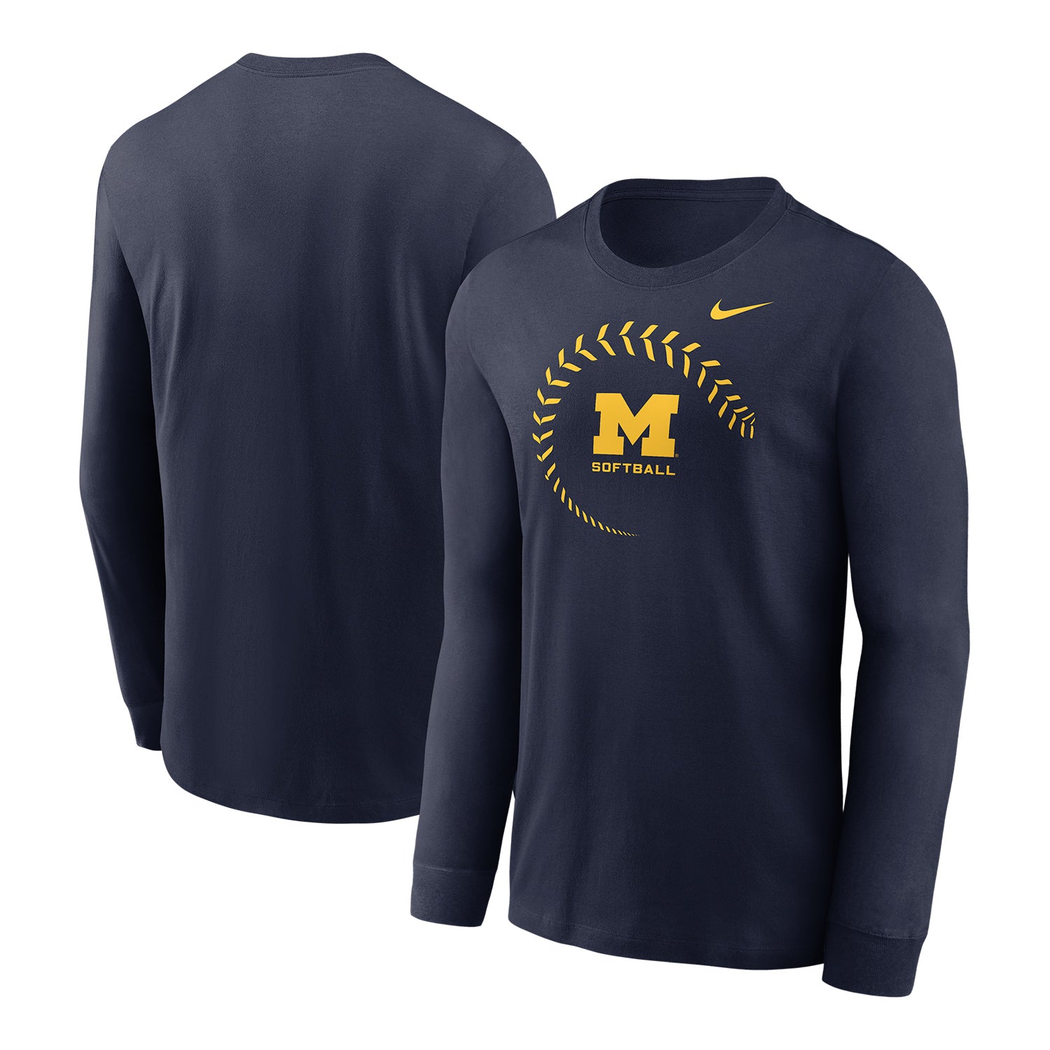 Michigan Wolverines Softball Long Sleeve Nike Navy T-Shirt – The M
