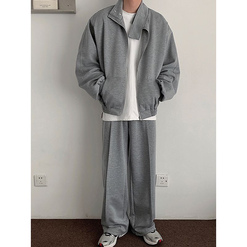 メンズ】秋冬のセットアップ: スウェット上下セットアップ スタンド