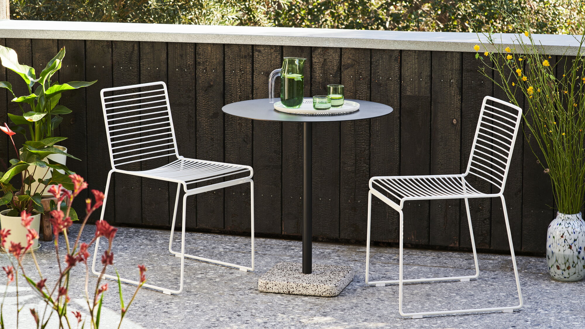 HAY Terrazzo table, 70 cm, anthracite – grey | Finnish Design Shop