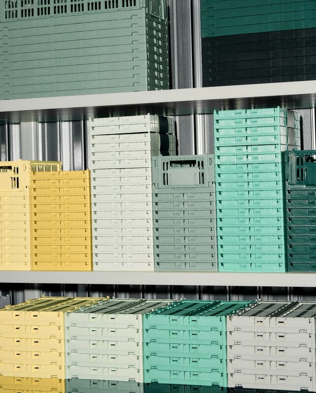 HAY Colour Crate, S, recycled plastic, light grey | Finnish Design