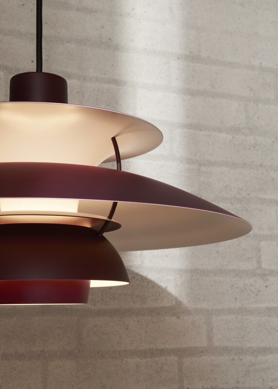 Louis Poulsen PH 5 Monochrome pendant, burgundy | Finnish Design Shop
