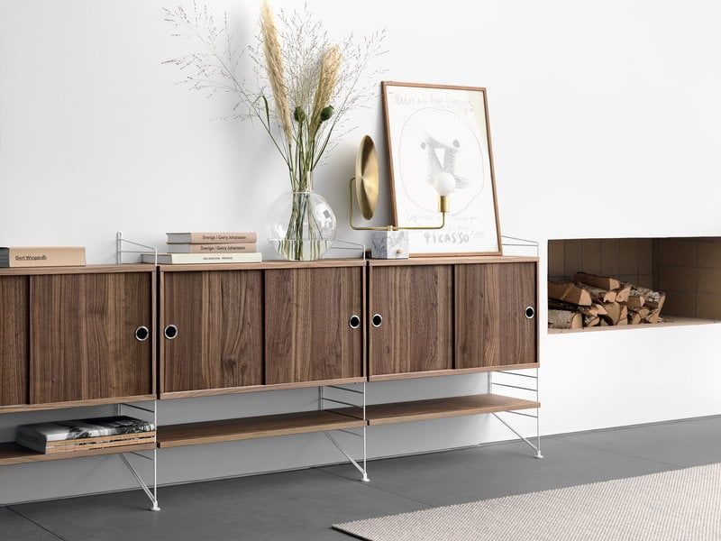 String Furniture String shelf 78 x 30 cm, 3-pack, walnut | Finnish