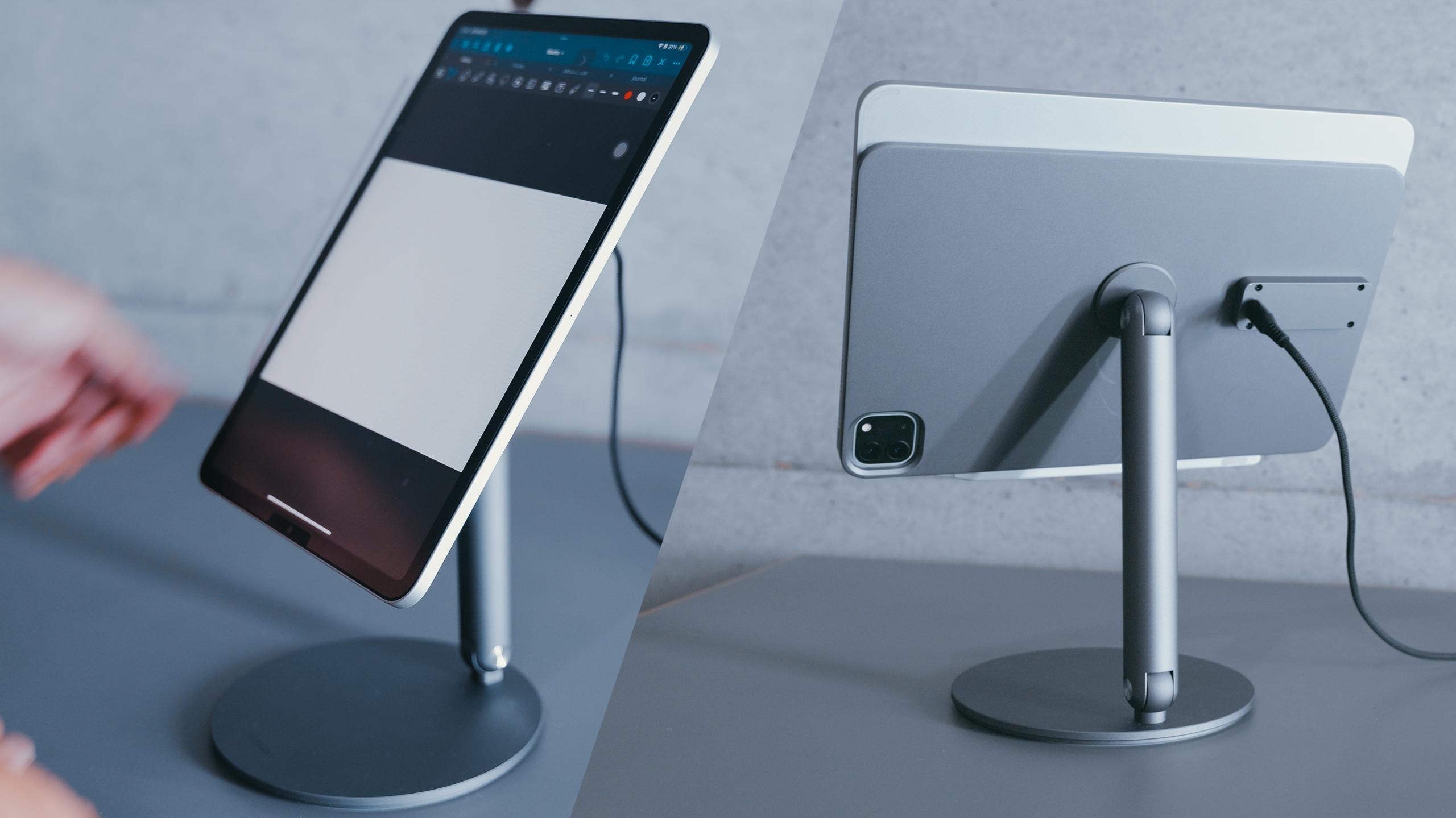 iPadが無線充電できるスタンド、超便利！ 位置調整も自由自在で