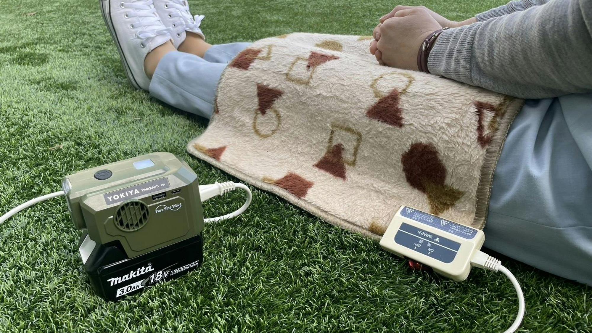 キャンプや防災用に便利。マキタ18Vバッテリー正弦波ポタ電キットの