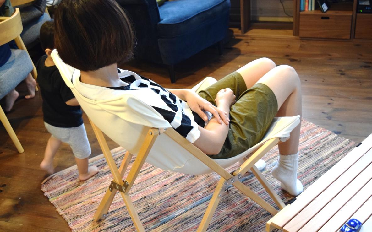 ハイランダーの「ウッドフレームリラックスチェア2」が、ハンモック