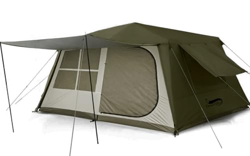 DesertFox テント大型 2～6人用 ‎簡単設営 ロッジ型 高さ185cm/200cm