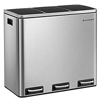 Amazon｜SONGMICS ゴミ箱 ダストボックス ペダル式 2分別 2x15L 蓋付き