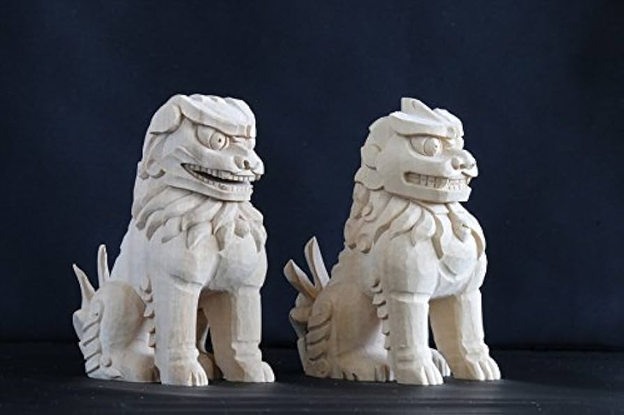 Amazon.co.jp: やまこう ☆神具□ 手彫り 狛犬 □ 職人さん手造り