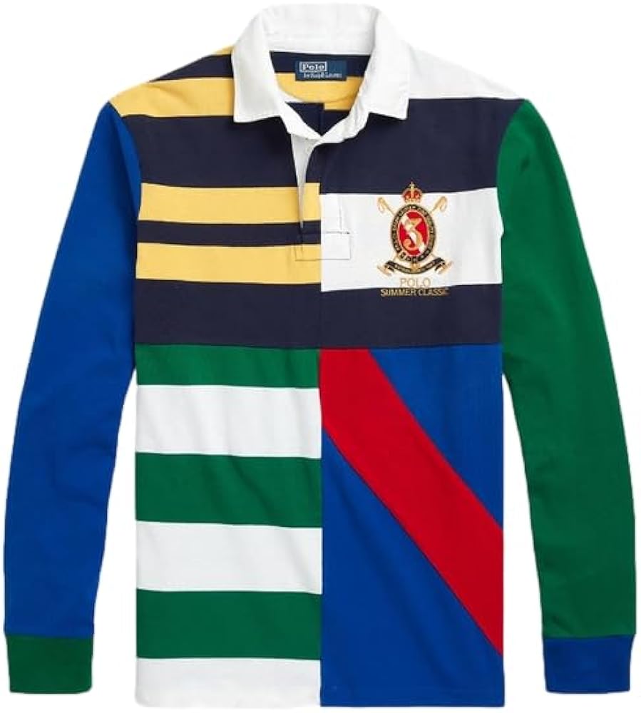 POLO RALPH LAUREN Mens Classic Fit Striped Jersey Rugby Shirt