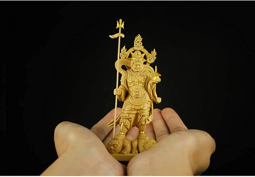 Amazon｜繁樓藝雕 仏像 毘沙門天 多聞天 フィギュア 七福神 木彫り