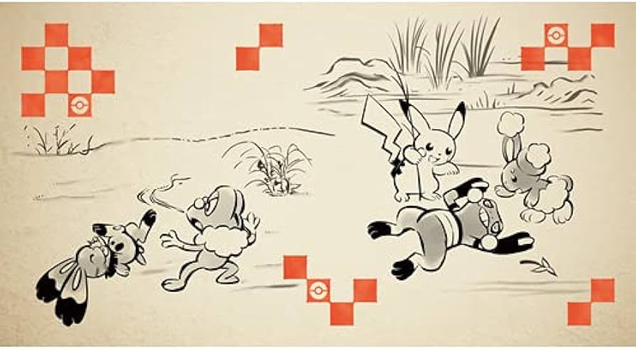 Amazon | ポケモンカードゲーム ラバープレイマット ぽけもん戯画