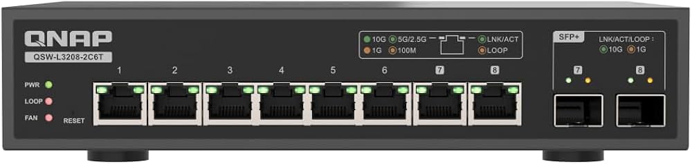 Amazon | QNAP(キューナップ) 8 つのフル10GbEマルチギガファイバー