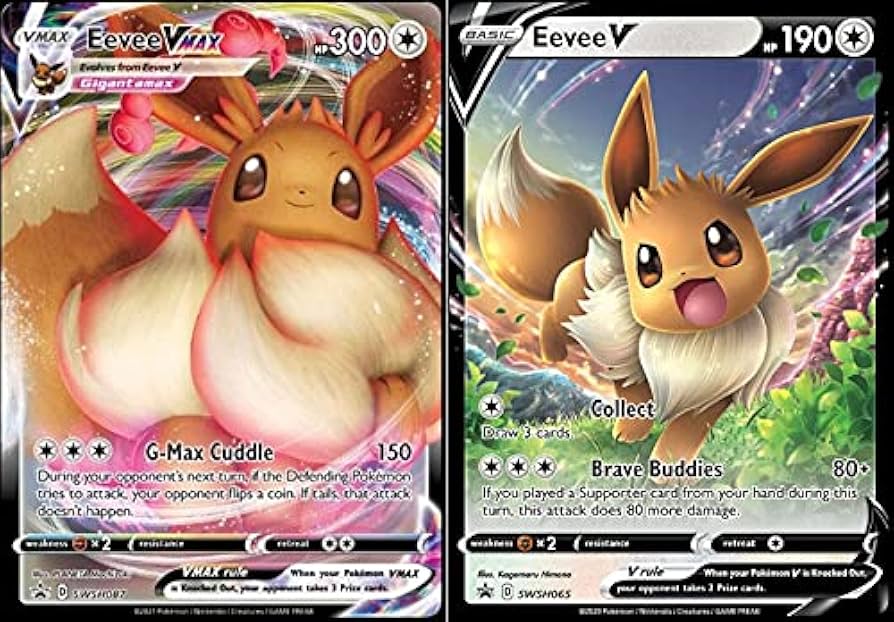 Amazon.com: Pokémon Eevee Vmax & V - Black Star Promo - Card Lot