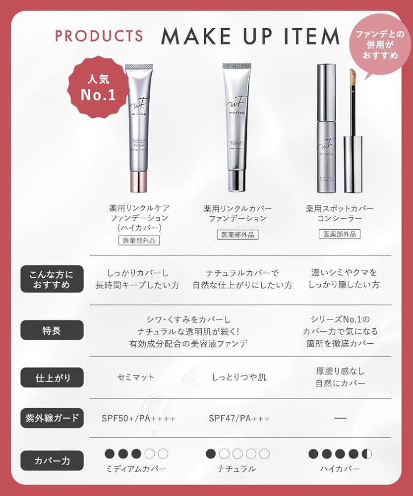 Amazon | [3点セット] WrinkFade リンクフェード 薬用ハイカバー