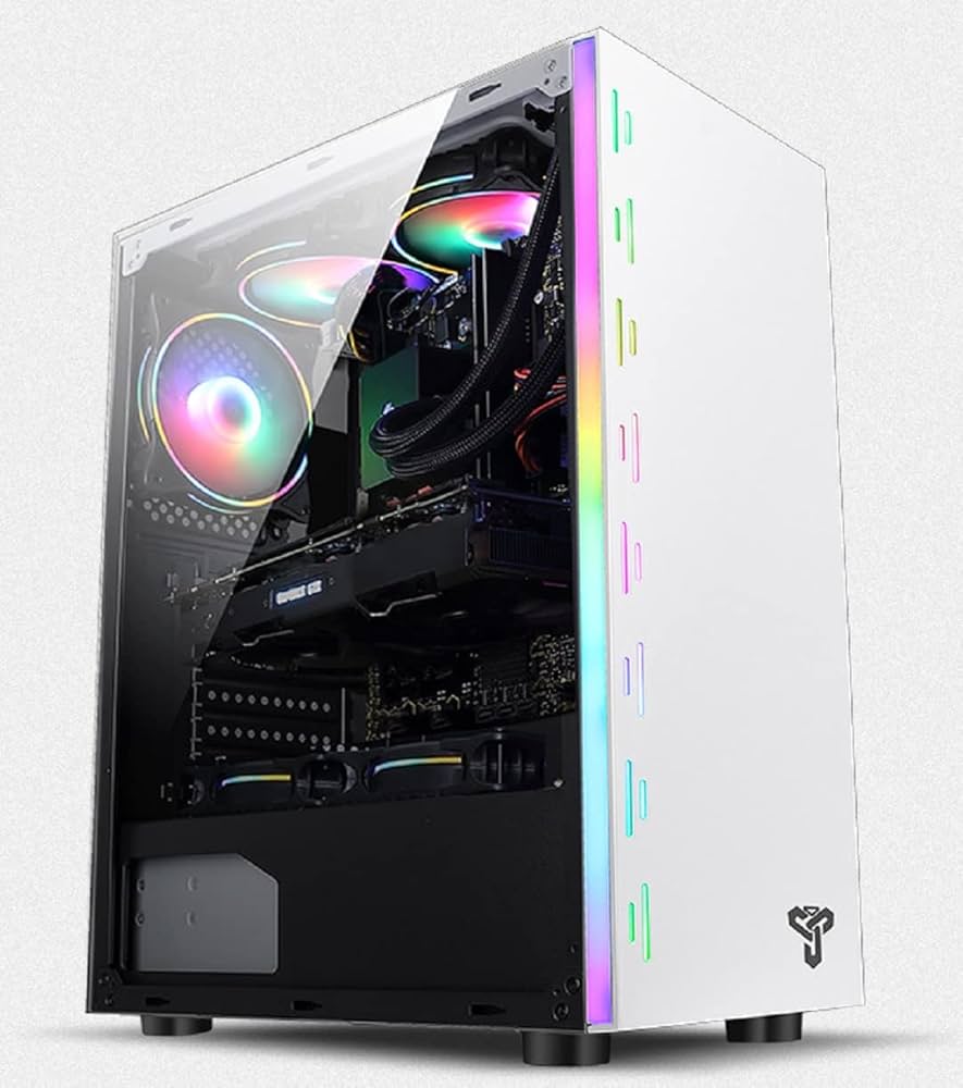 Amazon.co.jp: 光る 七色 グラデーション 自作 pcケース ミドルタワー