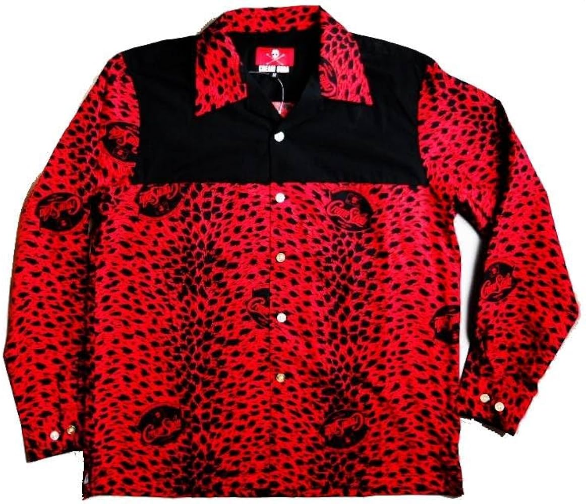 Amazon.co.jp: CREAM SODA ヒョウ柄切り替えし シャツ『 RED