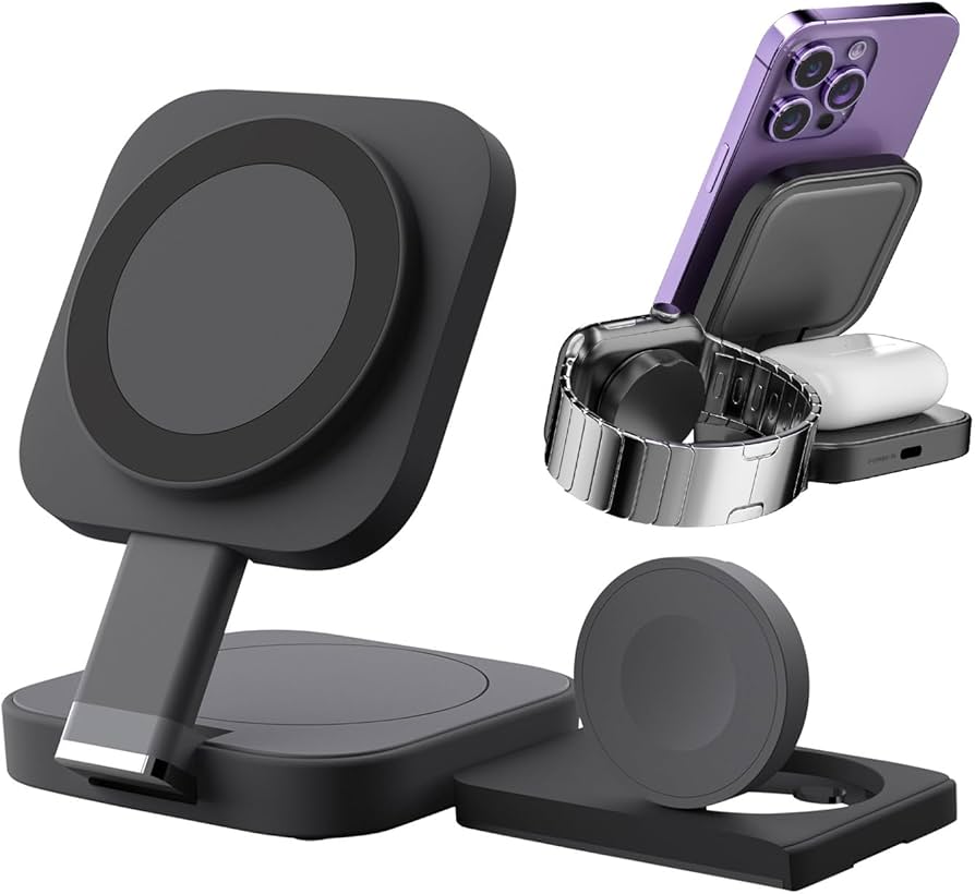 Amazon.co.jp: HACRAY 3in1 折りたたみ式 ワイヤレス充電スタンド