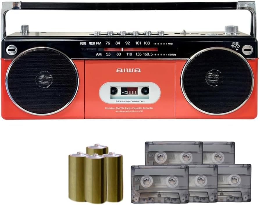 Amazon.co.jp: アイワ ラジカセ audio -G RCP2 レッド GAA4-RCP0002