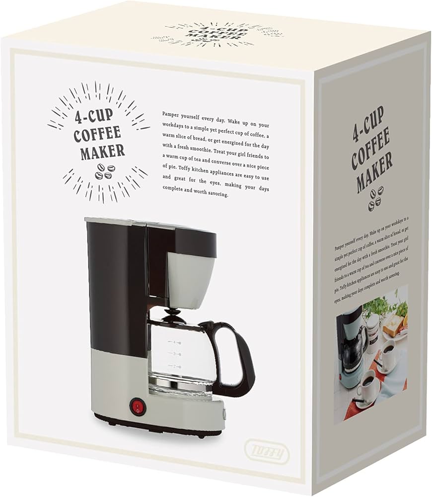 Amazon | Toffy 4カップコーヒーメーカー K-CM1 (アッシュホワイト