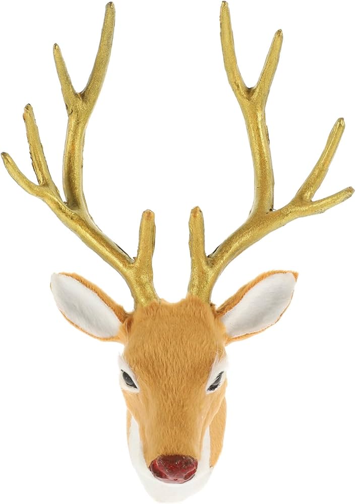 Amazon.co.jp: HOLIDYOYO 鹿 頭 枝角 壁 装飾 人工物 鹿 角 像 人工