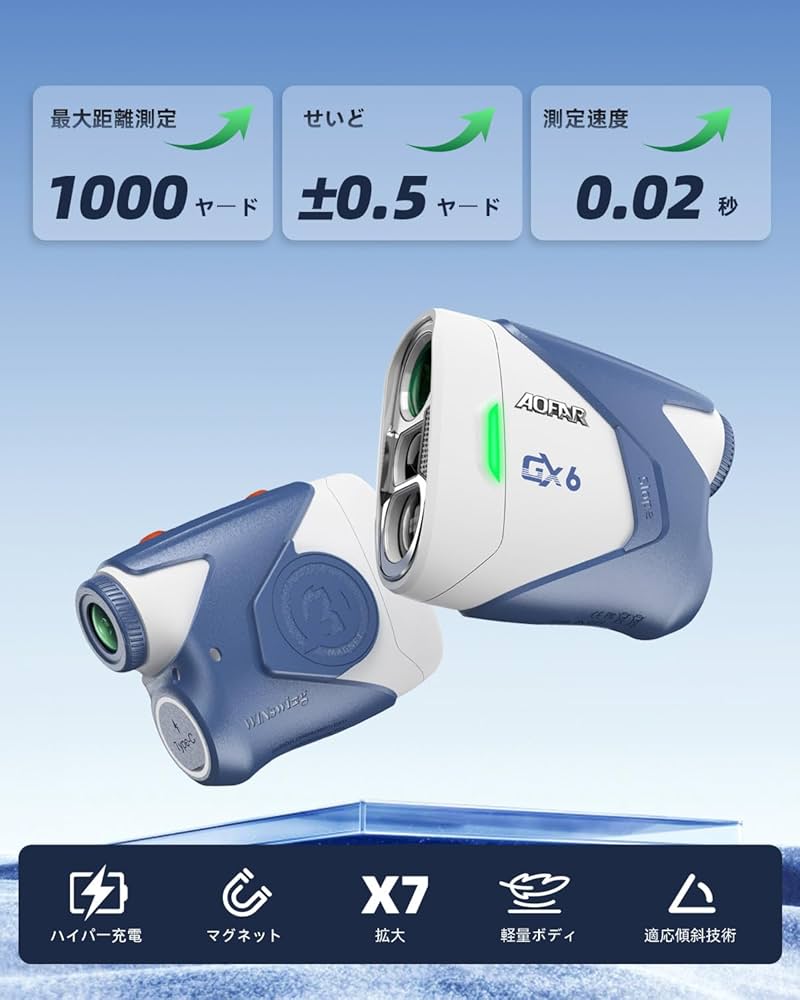 Amazon.co.jp: AOFAR GX6 ゴルフ レーザー距離計 1000yd ±0.5yd高精度