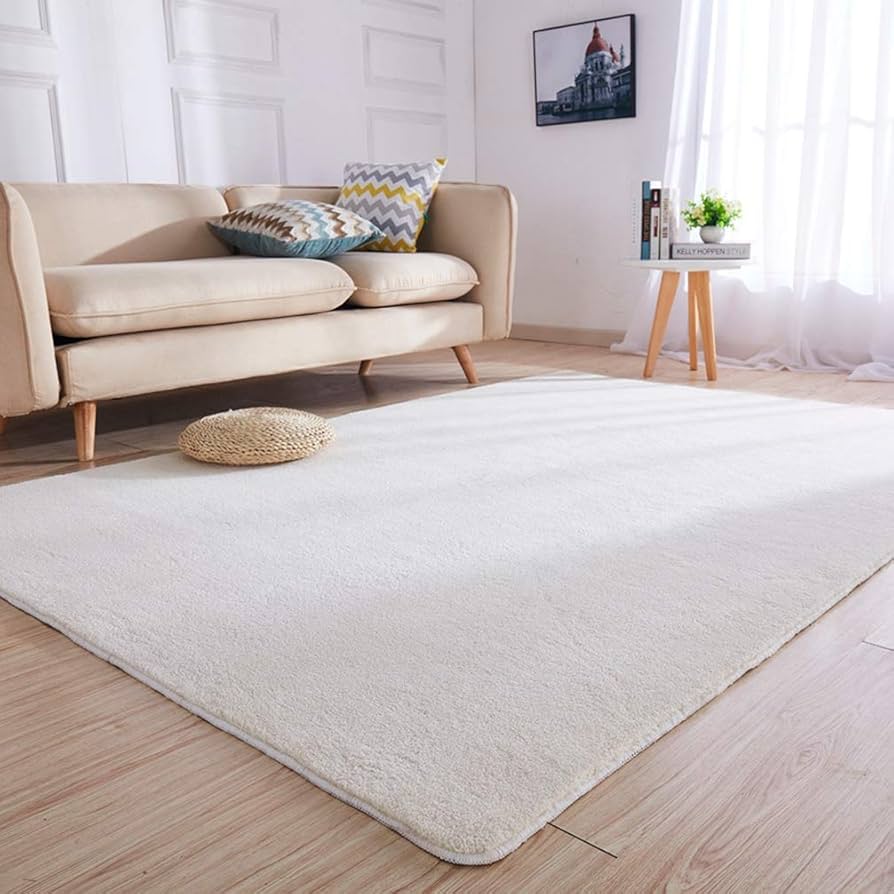 Amazon｜ラグ 白 カーペット 洗える ラグマット ふわふわ さらさら
