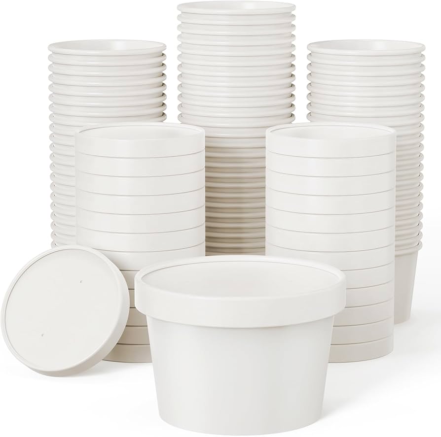 Amazon.com: JOLLY PARTY 50pack 8oz Paper Soup Containers with Lids