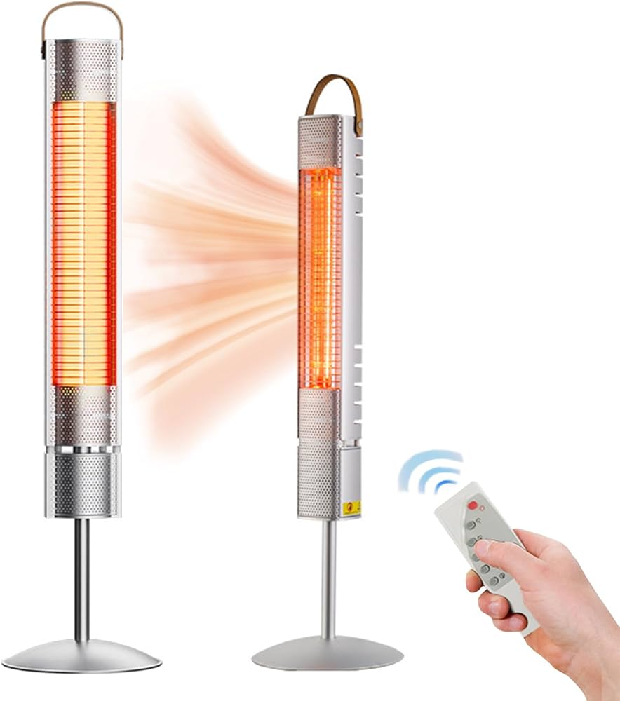 Amazon | 電気ストーブ ハロゲンヒーター 屋内/屋外 自立型 電気