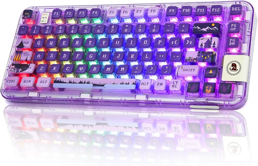 Amazon | YUNZII CK75 無線 ホットスワップメカニカルキーボード 透明