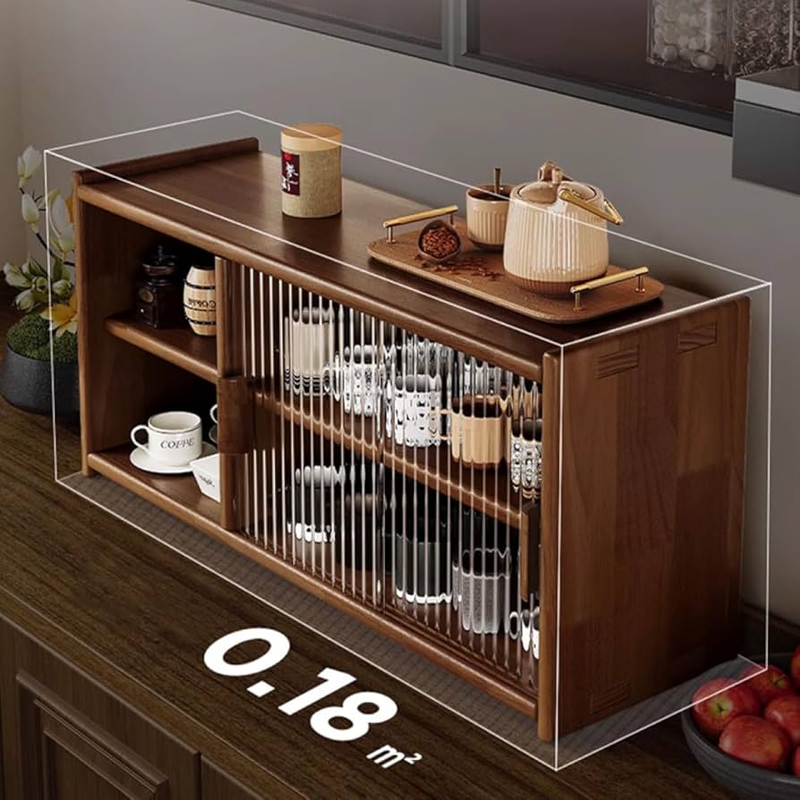 サイズ、デザインオーダー可！幅広6段カップボードW82○シャビー