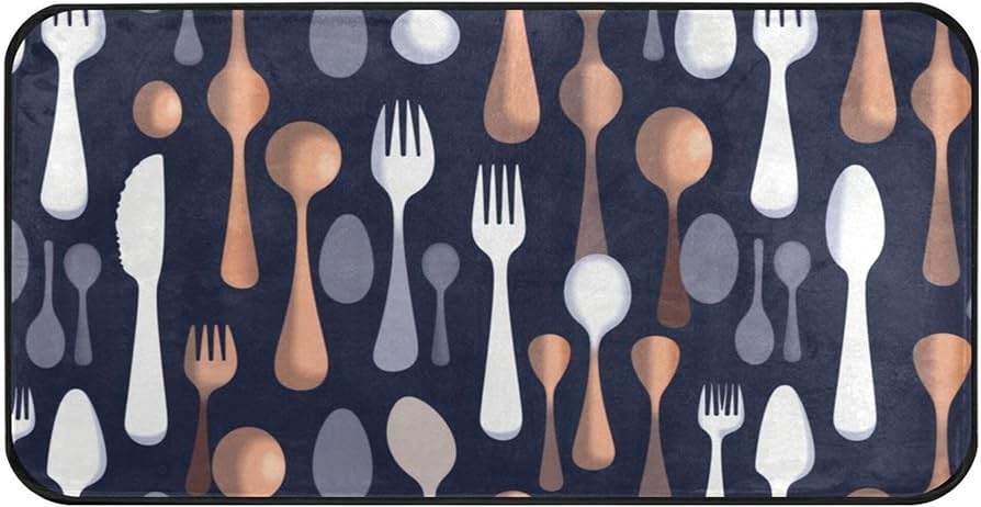 Amazon.com: Aslsiy Kitchen Rug Cutlery Utensil Fork Knife Area Rug