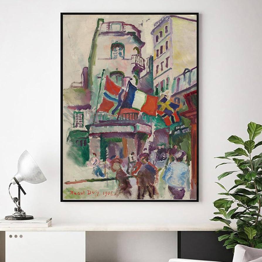 Amazon.co.jp: Raoul Dufyポスター黄色のバイオリンウォールアート