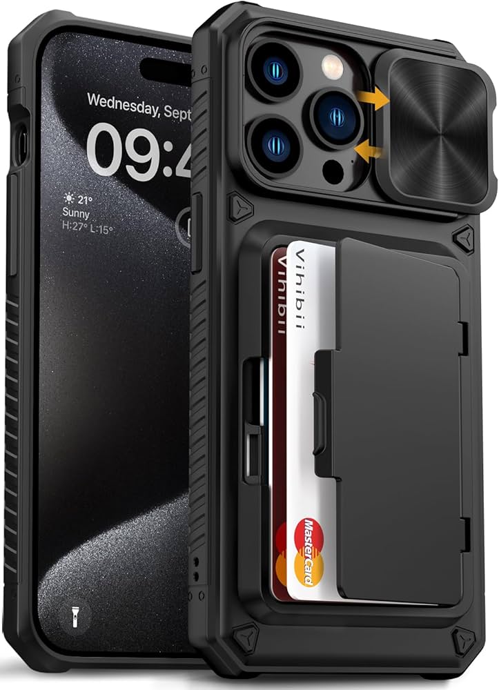 Amazon.com: Vihibii for iPhone 15 Pro Max Case with Card Holder (4
