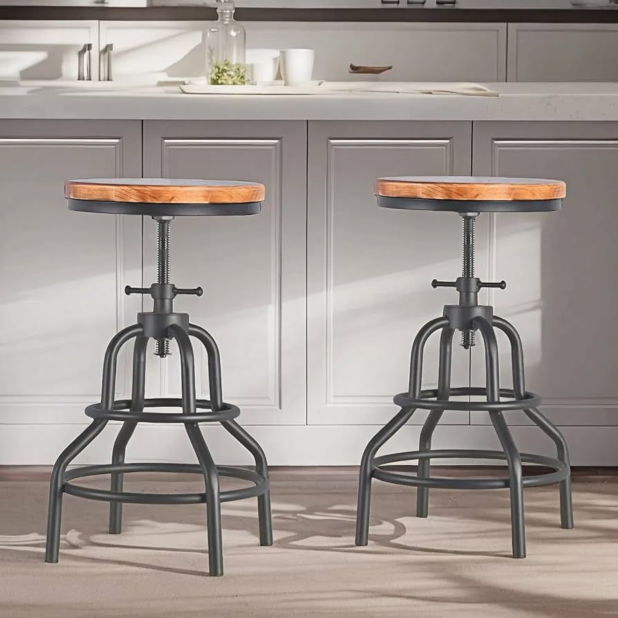 Amazon.com: Diwhy Industrial Vintage Counter Stool, Kitchen