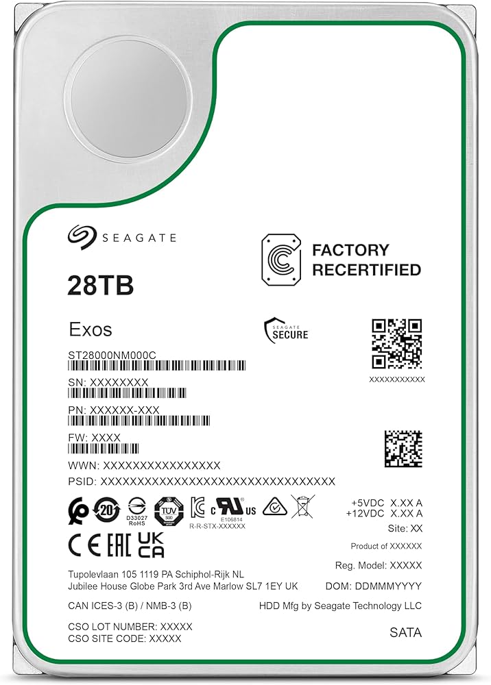 Amazon.com: Seagate (Recertified Exos X 28TB Internal Hard Drive