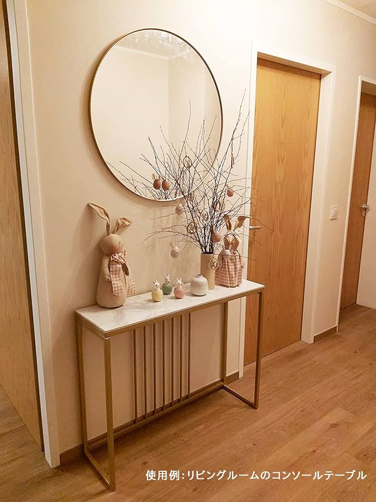 Amazon｜Susire コンソールテーブル 大理石 スリム 玄関テーブル 白 幅