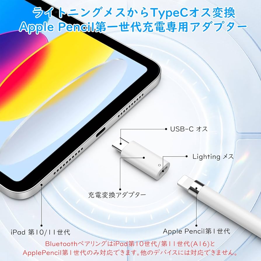 Amazon.co.jp: ApplePencil 第1世代 USB-C 変換アダプター iPad第10/11