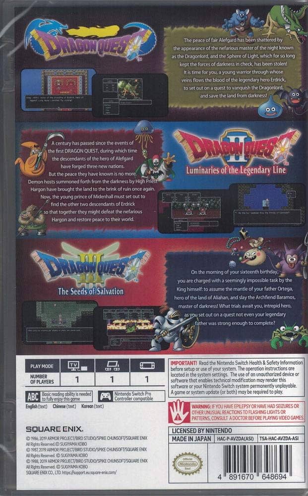 Dragon Quest 1+2+3 Collection - Nintendo Switch [Region Free