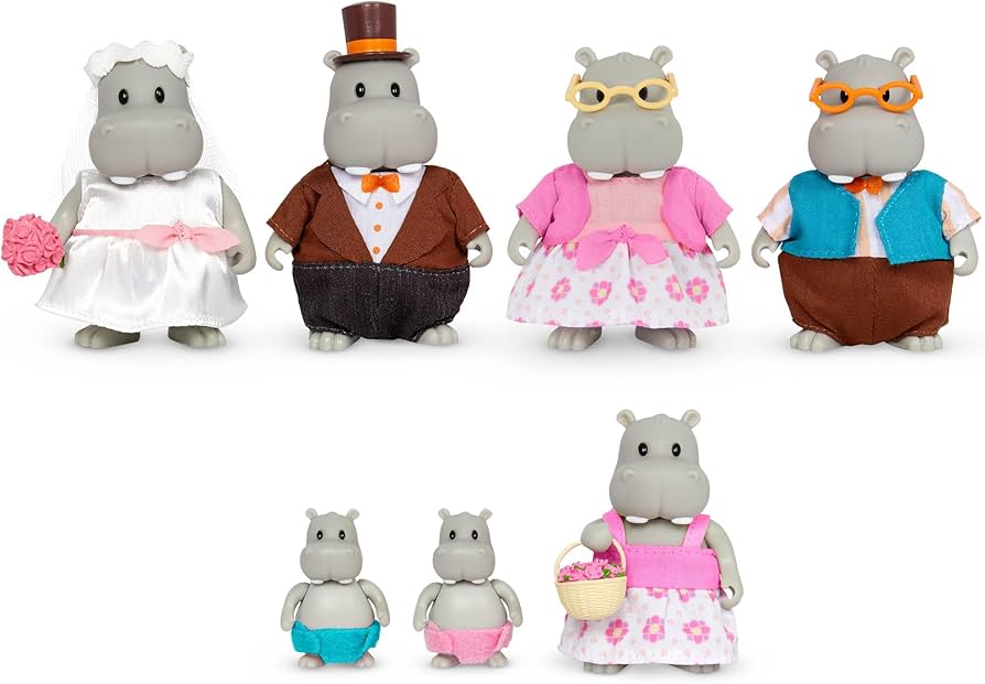 Amazon.com: Li'l Woodzeez – The Pitterpotemus Hippo Family