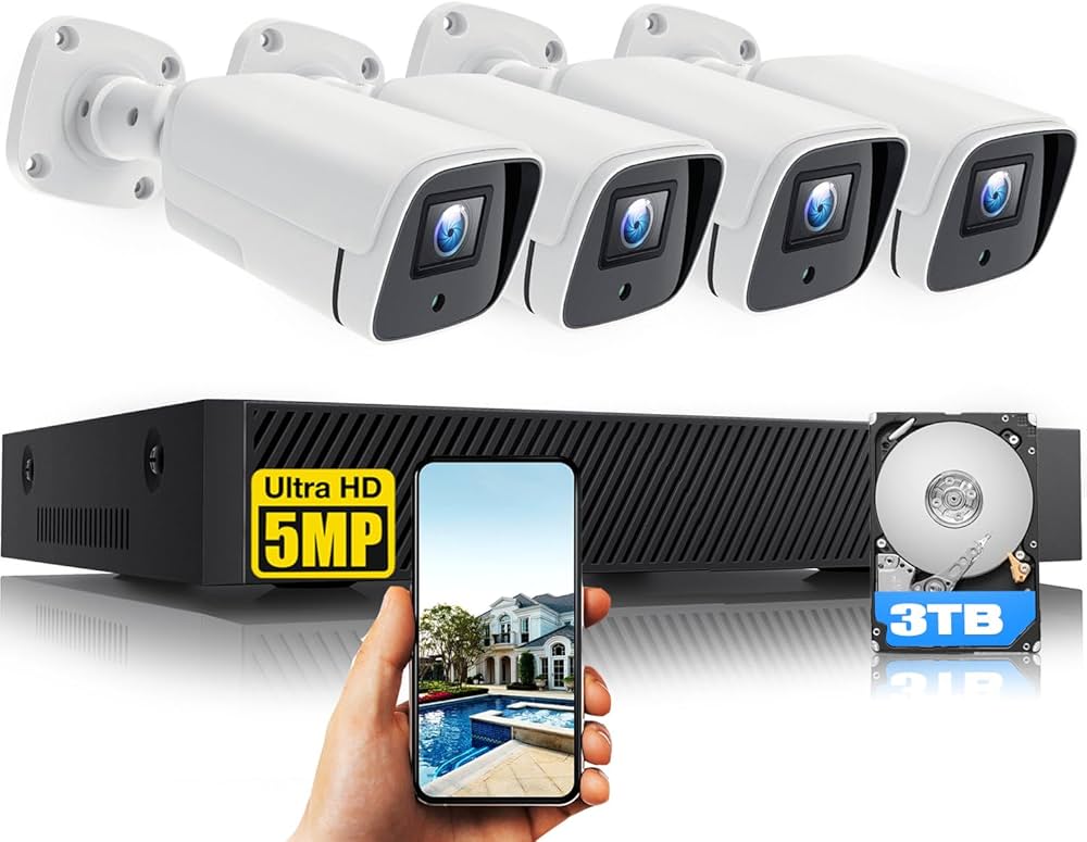 Amazon.co.jp: CAMCAMP防犯カメラ 屋外 POE 500万画素 有線 4台 防犯