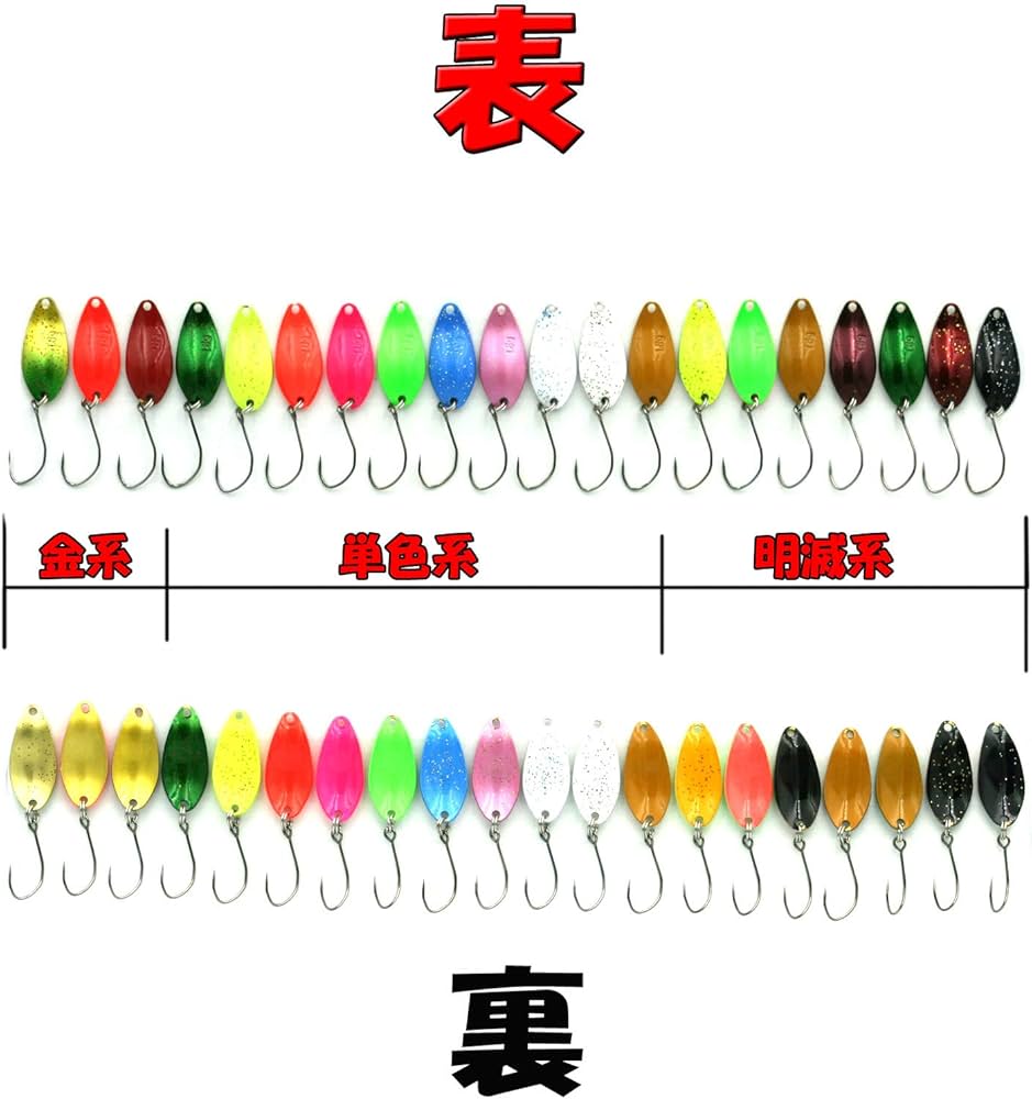 Amazon.co.jp: 釣り【Blue Ocean】スプーン ルアー セット 1.8g (40個