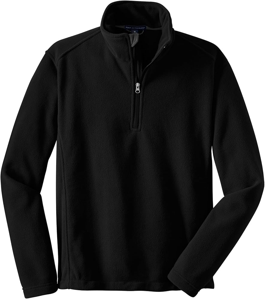 Port Authority Fleece 1/4-Zip Pullover Black at Amazon Men's