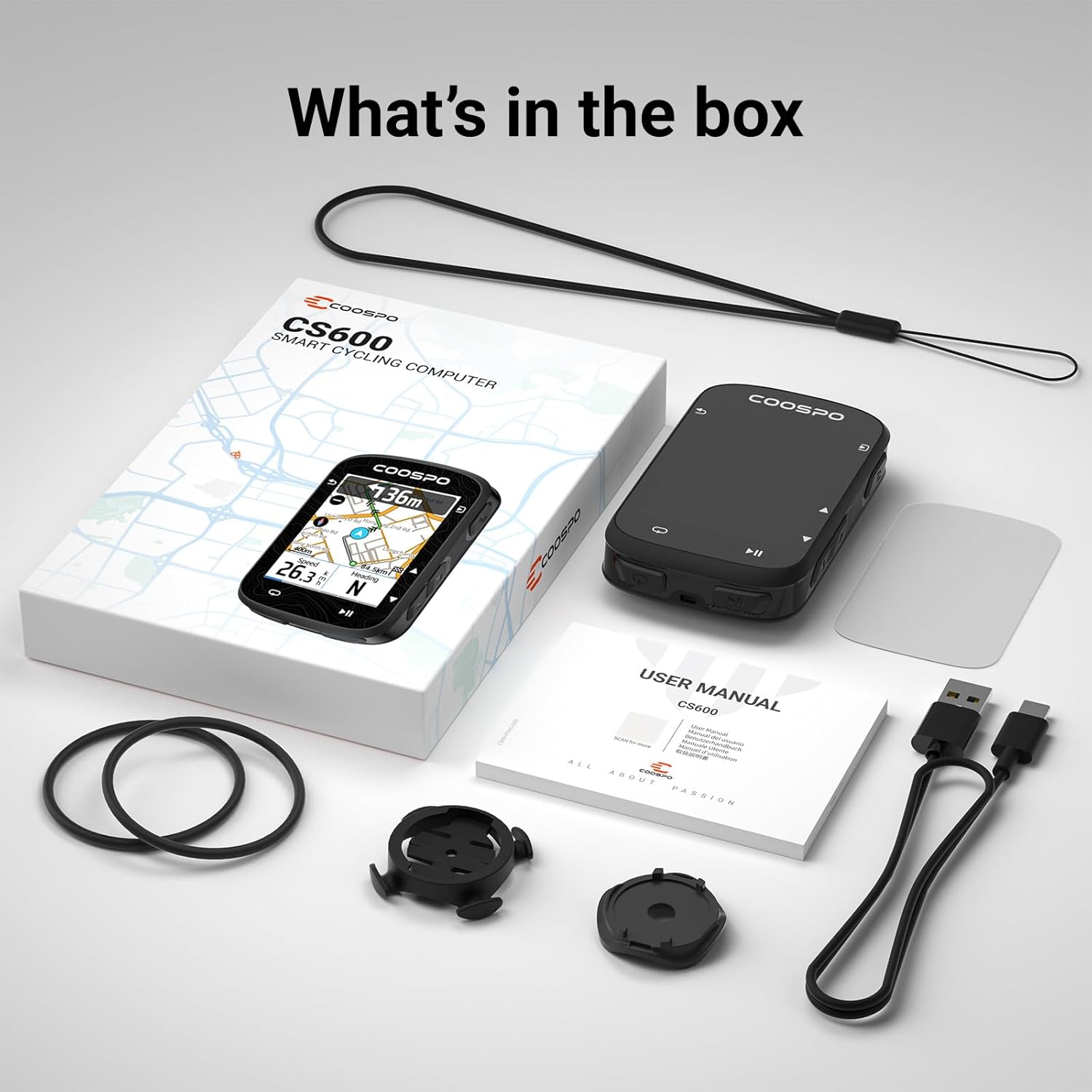 CooSpo CS600 カラータッチスクリーン GPS バイクコンピューター